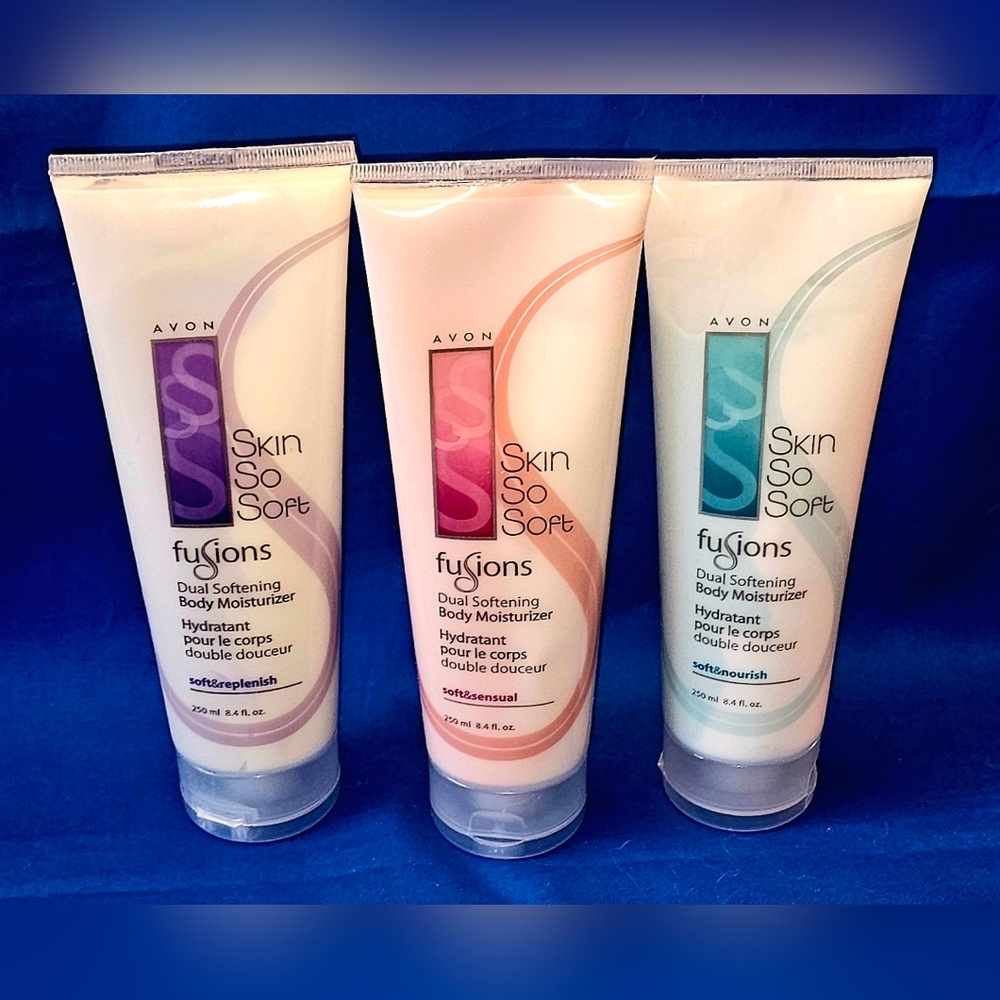 SOLD Avon Skin So Soft Fusions Body Moisturizer Replenish Sensual Nourish
